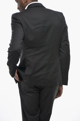 CC COLLECTION Dreiteiliger Anzug Aus Schurwolle Mit Weste, Zwei Rückenschlitze Und Spitzrevers