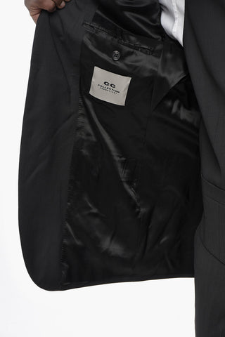 CC COLLECTION Dreiteiliger Anzug Aus Schurwolle Mit Weste, Zwei Rückenschlitze Und Spitzrevers