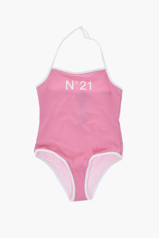 Solid-Color One-Piece Swimsuit