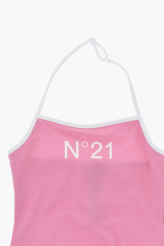 Solid-Color One-Piece Swimsuit