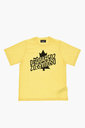 T-shirt Girocollo Slouch Fit con Logo A Contrasto Frontale