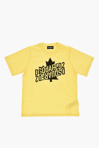 T-shirt Girocollo Slouch Fit con Logo A Contrasto Frontale