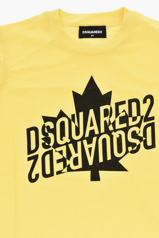 T-shirt Girocollo Slouch Fit con Logo A Contrasto Frontale