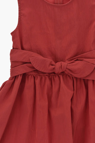 Vestito a Tinta Unita con Fiocco