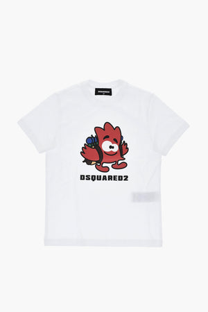 T-shirt Girocollo Relax in Cotone con Stampa