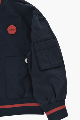 Bomberjacke aus Baumwolle und Nylon mit Reißverschluss