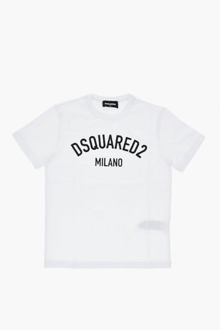 T-Shirt Girocollo RELAX in Tinta Unita con Logo Stampato