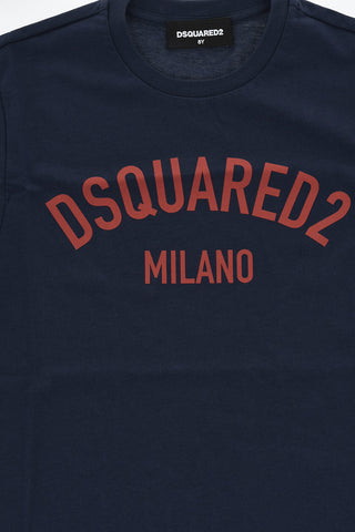 T-Shirt Girocollo RELAX in Tinta Unita con Logo Stampato