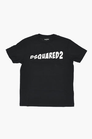 T-Shirt mit Rundhalsausschnitt RELAX einfarbig mit aufgedrucktem Logo