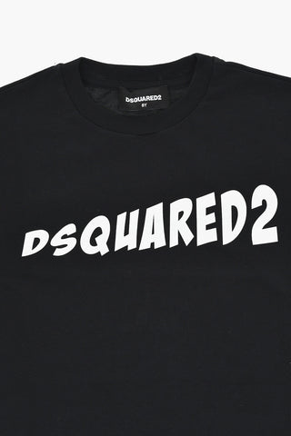 T-Shirt mit Rundhalsausschnitt RELAX einfarbig mit aufgedrucktem Logo