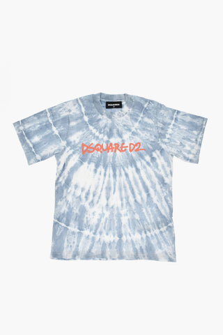 T-Shirt Girocollo Slouch Fit in Effetto Tie Dye