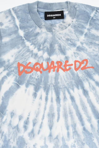 T-Shirt Girocollo Slouch Fit in Effetto Tie Dye