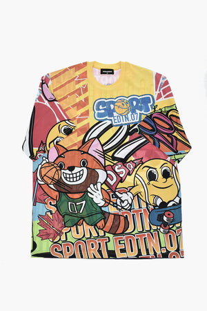 T-Shirt mit Rundhalsausschnitt SLOUCH FIT bedruckt