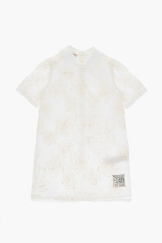Macramé Lace and Nylon Shirt Dress