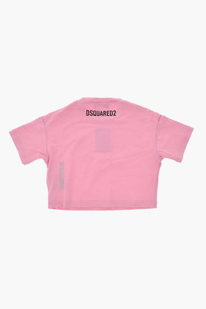 Einfarbiges T-Shirt mit Rundhalsausschnitt und Logopatch