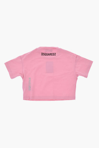 Einfarbiges T-Shirt mit Rundhalsausschnitt und Logopatch