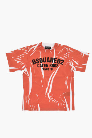 T-Shirt Girocollo SLOUCH FIT in Jersey di Cotone con Logo Stampato