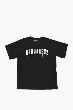 Rundhals-T-Shirt SLOUCH FIT in Uni mit bedrucktem Logo