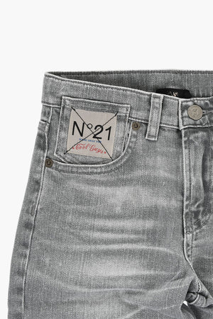 Jeans in Denim Stretch con Logo Ricamato