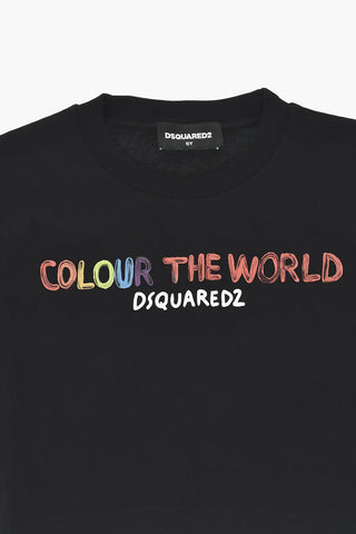 Baumwoll-Jersey Rundhals-T-Shirt COLOUR THE WORLD Bedruckt