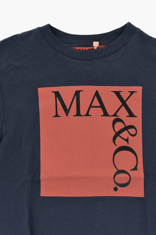 T-Shirt Girocollo in Jersey di Cotone con Logo Stampato