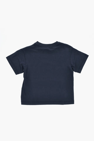 T-Shirt Girocollo in Jersey di Cotone con Logo Stampato