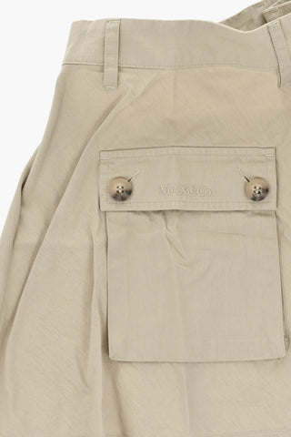 Pleated Cotton-Blend Skirt