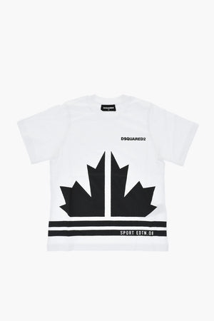 SPORT EDTN 0.8 T-Shirt Girocollo SLOUCH FIT in Jersey di Cotone con Stampa Foglia d'Acero