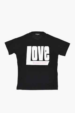 T-Shirt mit Rundhalsausschnitt aus Baumwolljersey mit Love Dsquared-Print