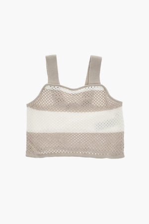 Top in Cotone Traforato a Righe