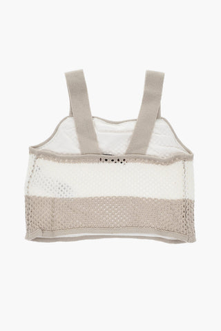 Top aus Baumwolle mit Lochmuster und Streifen