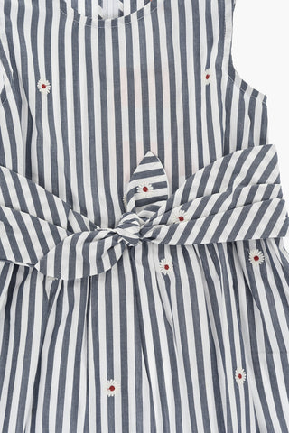 Gestreiftes Hemdkleid mit Schleife