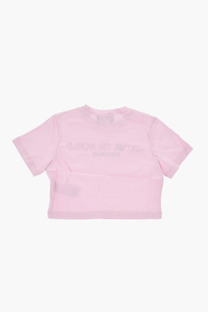 T-Shirt Girocollo COLOUR THE WORLD in Jersey di Cotone Stampata