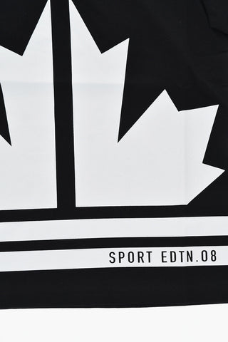 SPORT EDTN 0.8 T-Shirt mit Rundhalsausschnitt SLOUCH FIT aus Baumwolljersey mit Ahornblatt-Print