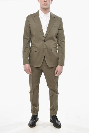 Slim-Fit-Anzug aus Stretch-Baumwolle mit Pattentaschen