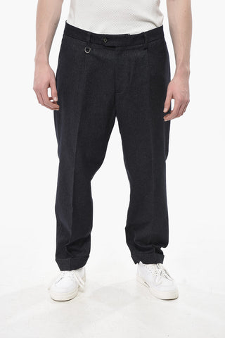 Pantaloni 4 Tasche in Misto Cotone con Risvolti