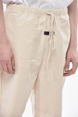 ESSENTIALS Pantaloni Casual in Misto Cotone con Elastico in Vita