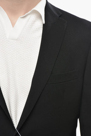 Two-Button Super Wool Jacket With Flap Pocket