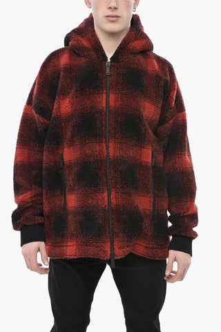 Giubbotto in Sherpa a Quadri Buffalo con Cappuccio