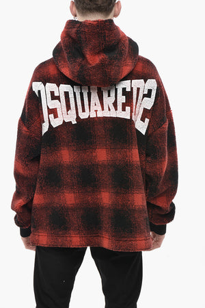 Buffalo-Check Sherpa Jacket with Hood