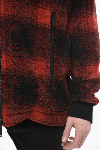 Giubbotto in Sherpa a Quadri Buffalo con Cappuccio