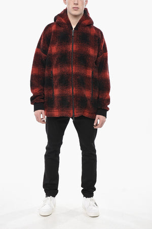 Buffalo-Check Sherpa Jacket with Hood