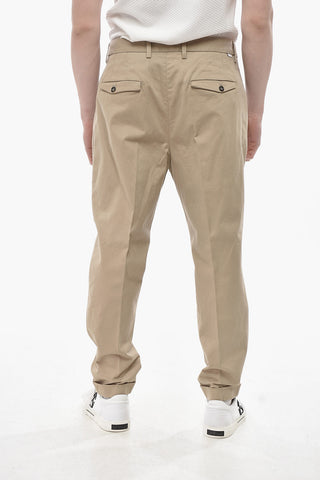 DUOMO Pantaloni Chino in Cotone Stretch ad 1 Pince
