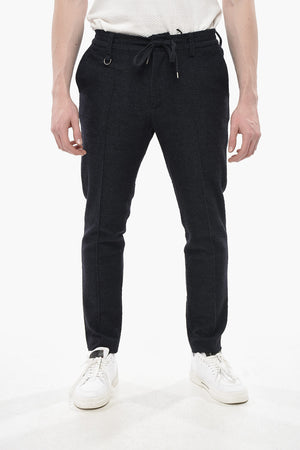 4-Pocket Tweed Trousers With Elastic Waist
