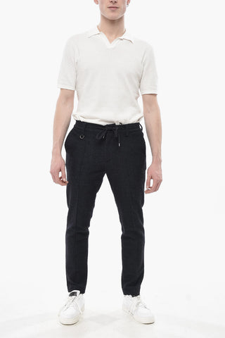 4-Pocket Tweed Trousers With Elastic Waist