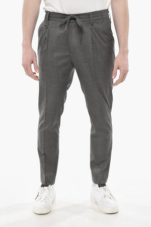 Wool-Blend Chino Pants With Drawstring Waist
