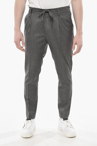 Wool-Blend Chino Pants With Drawstring Waist
