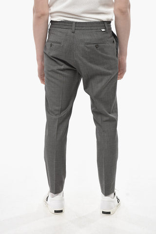 Wool-Blend Chino Pants With Drawstring Waist