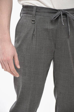 Wool-Blend Chino Pants With Drawstring Waist