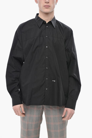 Camicia in Popeline con Maniche a Pipistrello